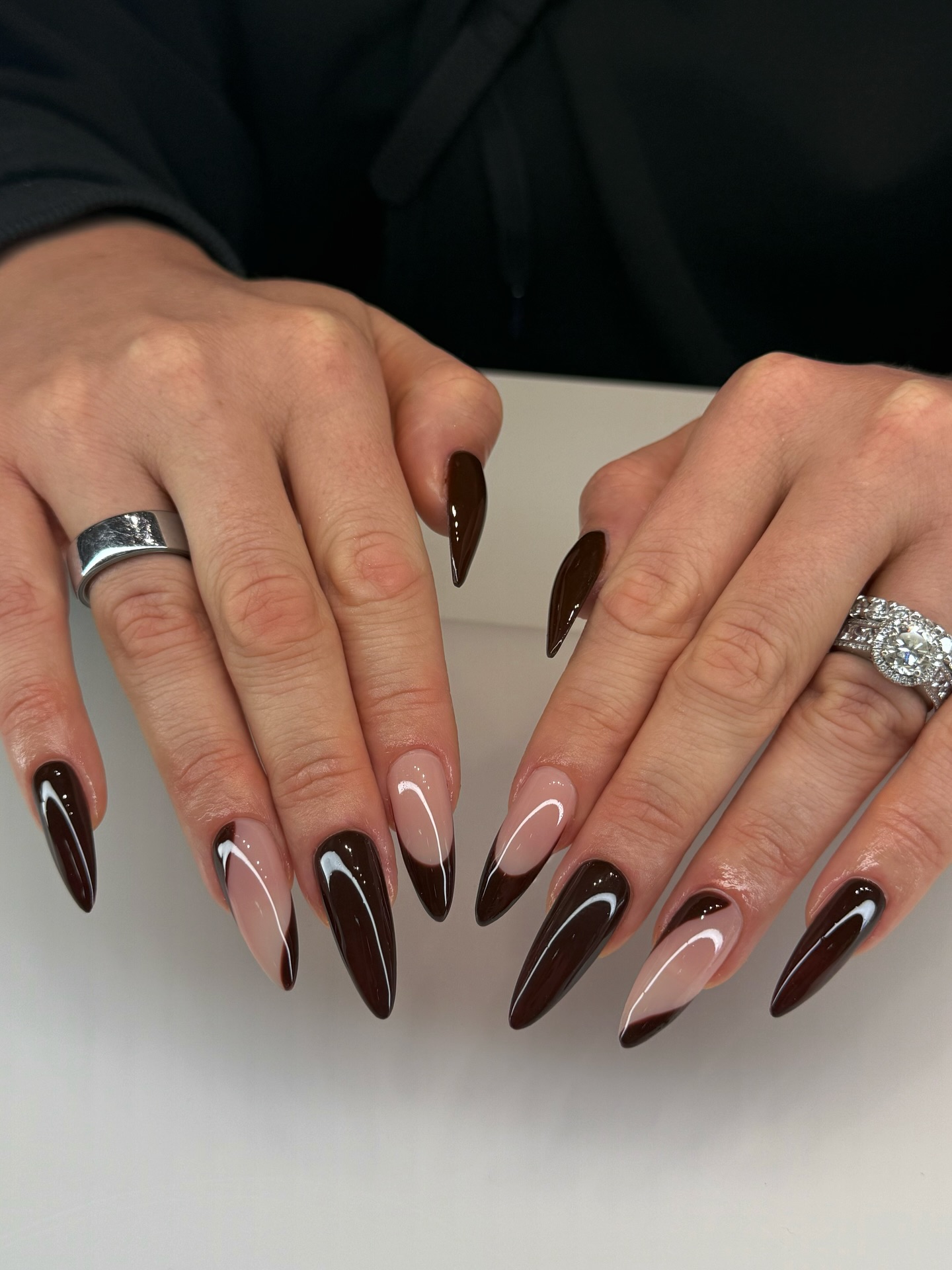 Walnut Brown Sculpted Gel Nails