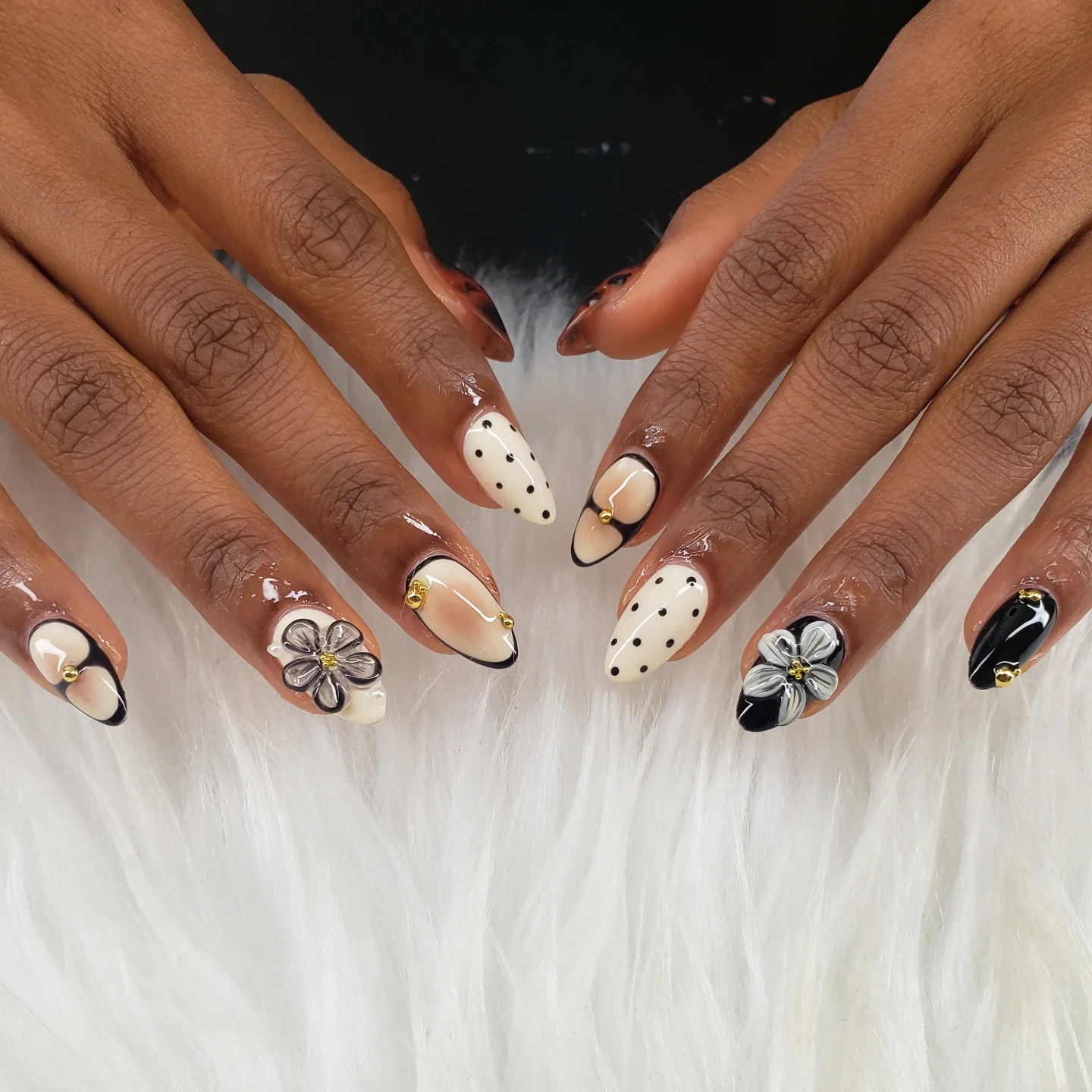 Black and White Fall Nails