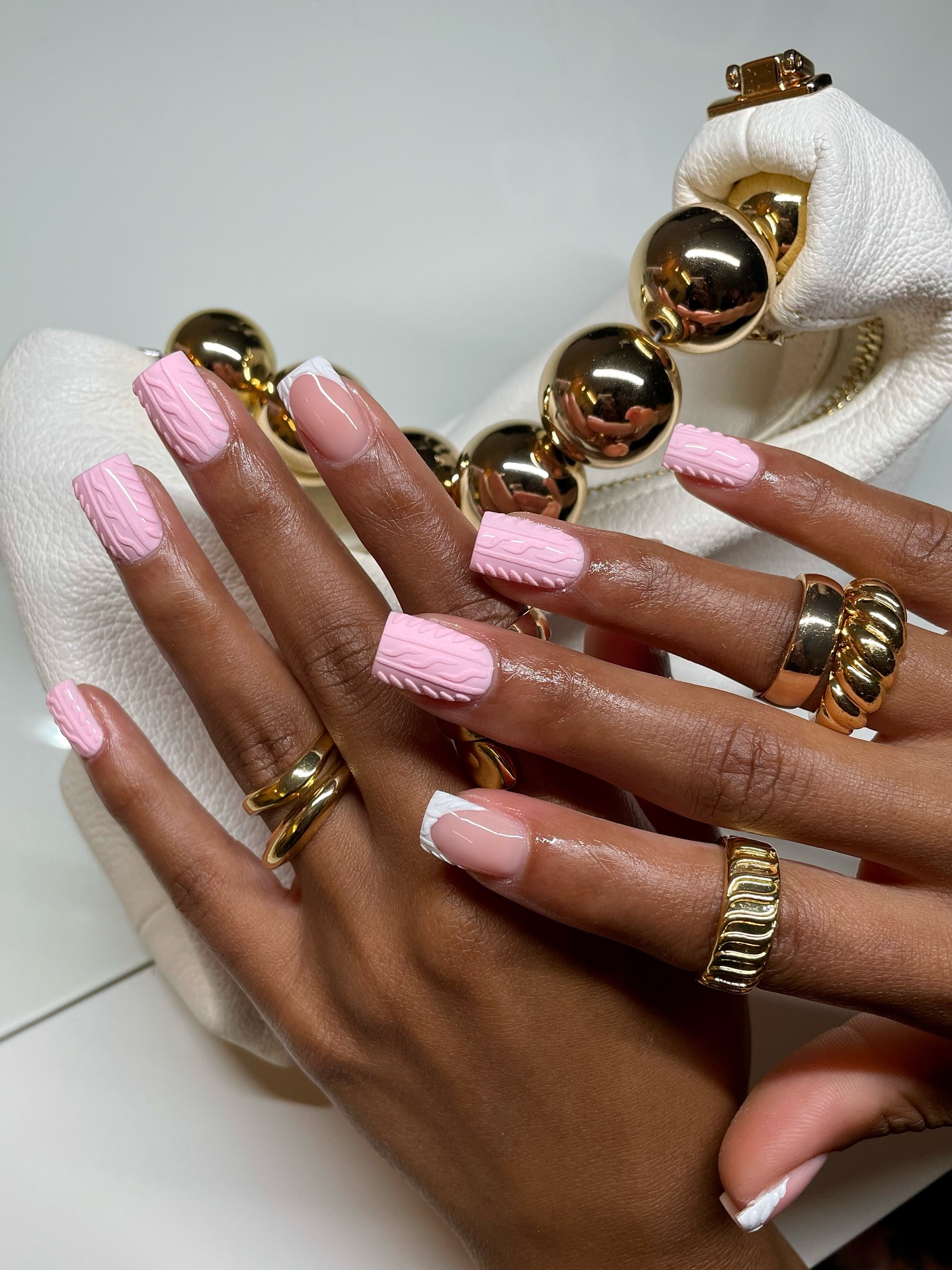 Baby Pink Sweater Nails