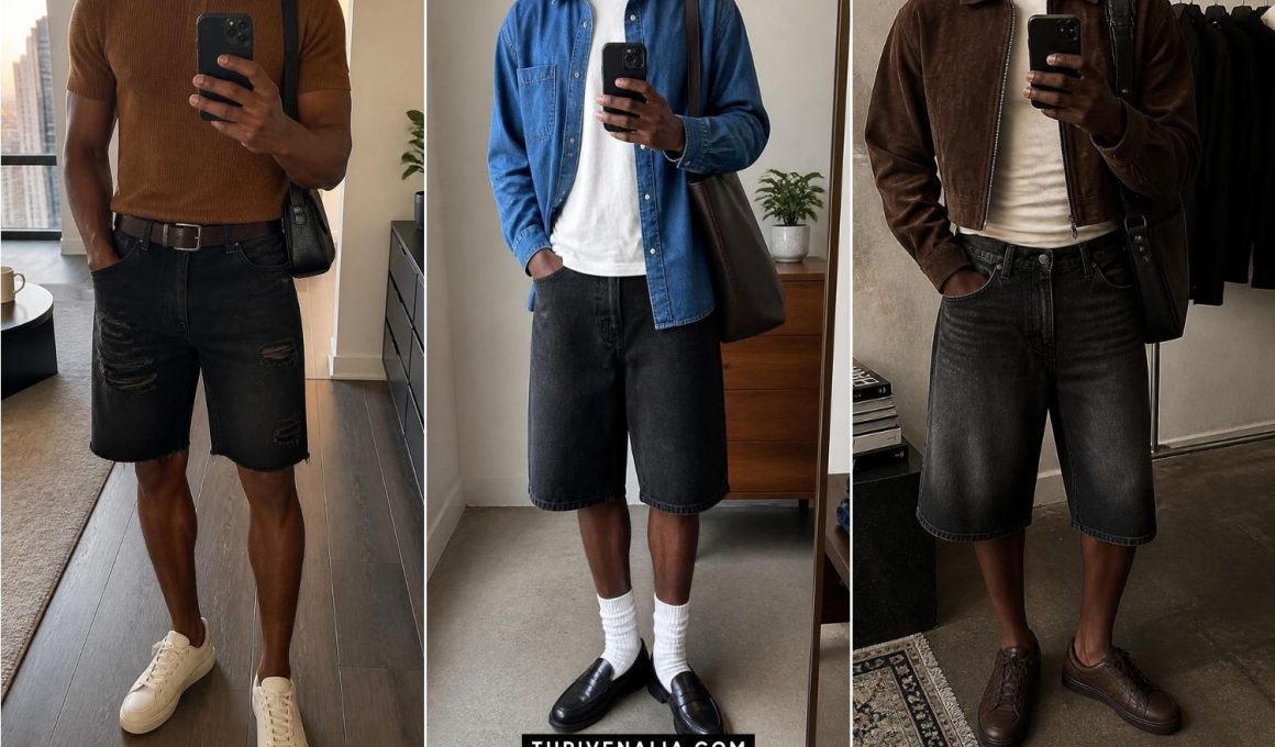 Black Jorts Outfits for Men