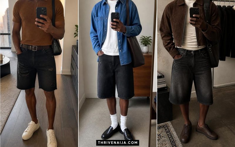 Black Jorts Outfits for Men