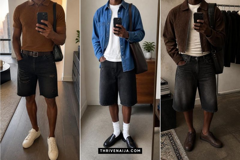 Black Jorts Outfits for Men