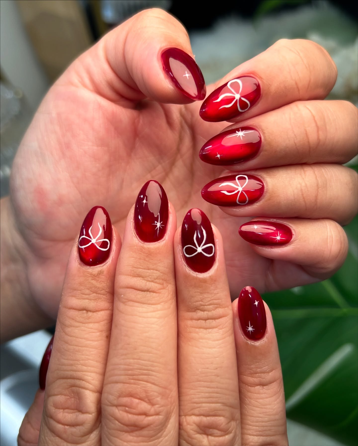 Bright Red Chrome with Bow