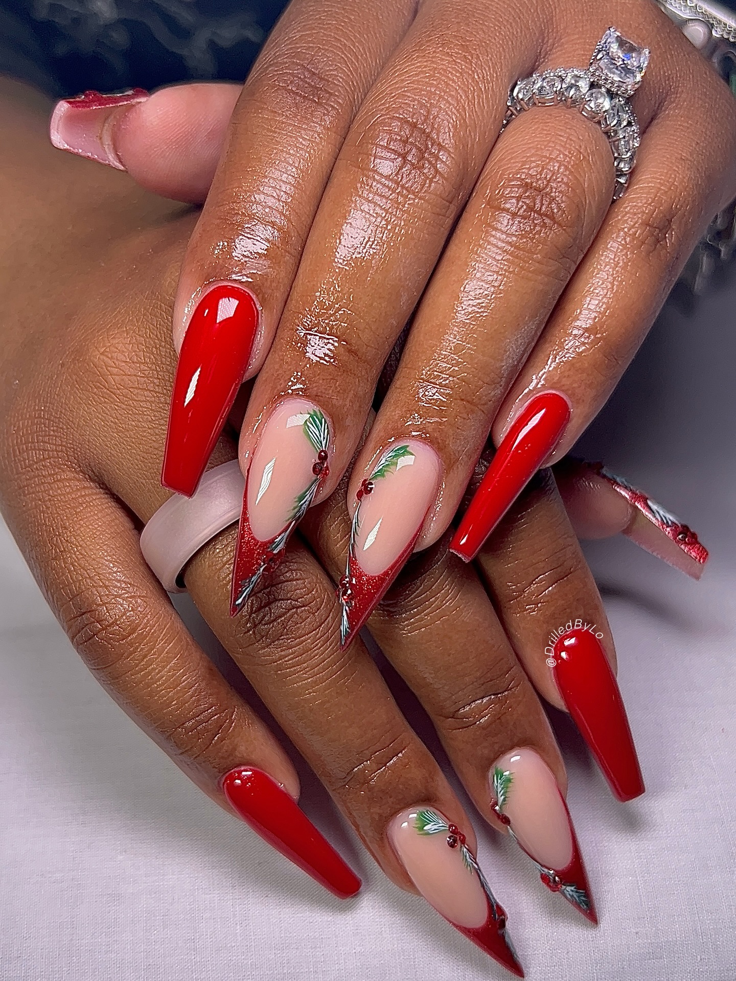 Cheerful Red Festive Nails
