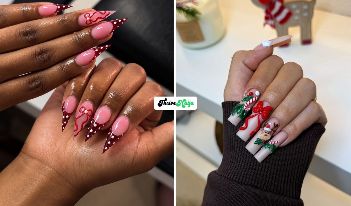 Christmas Bow Nail Ideas