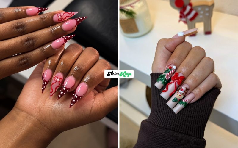 Christmas Bow Nail Ideas
