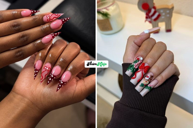 Christmas Bow Nail Ideas