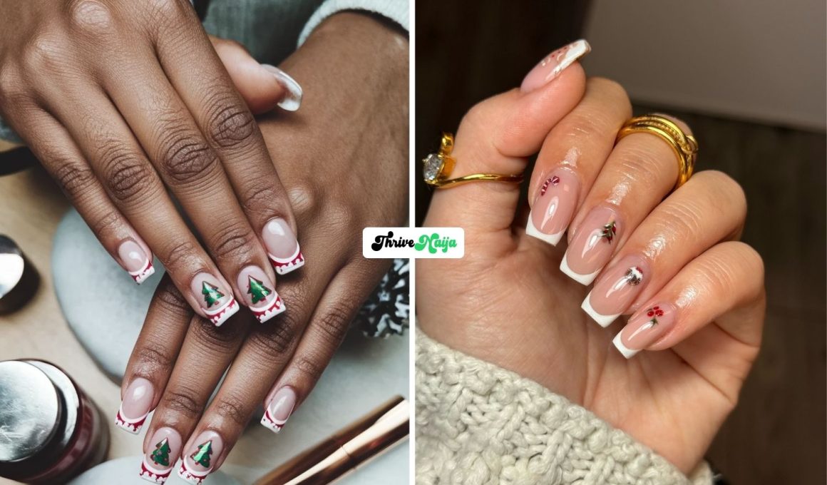 Christmas French Tip Nail Ideas
