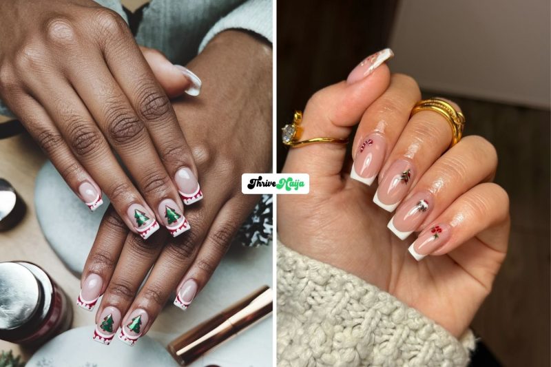 Christmas French Tip Nail Ideas