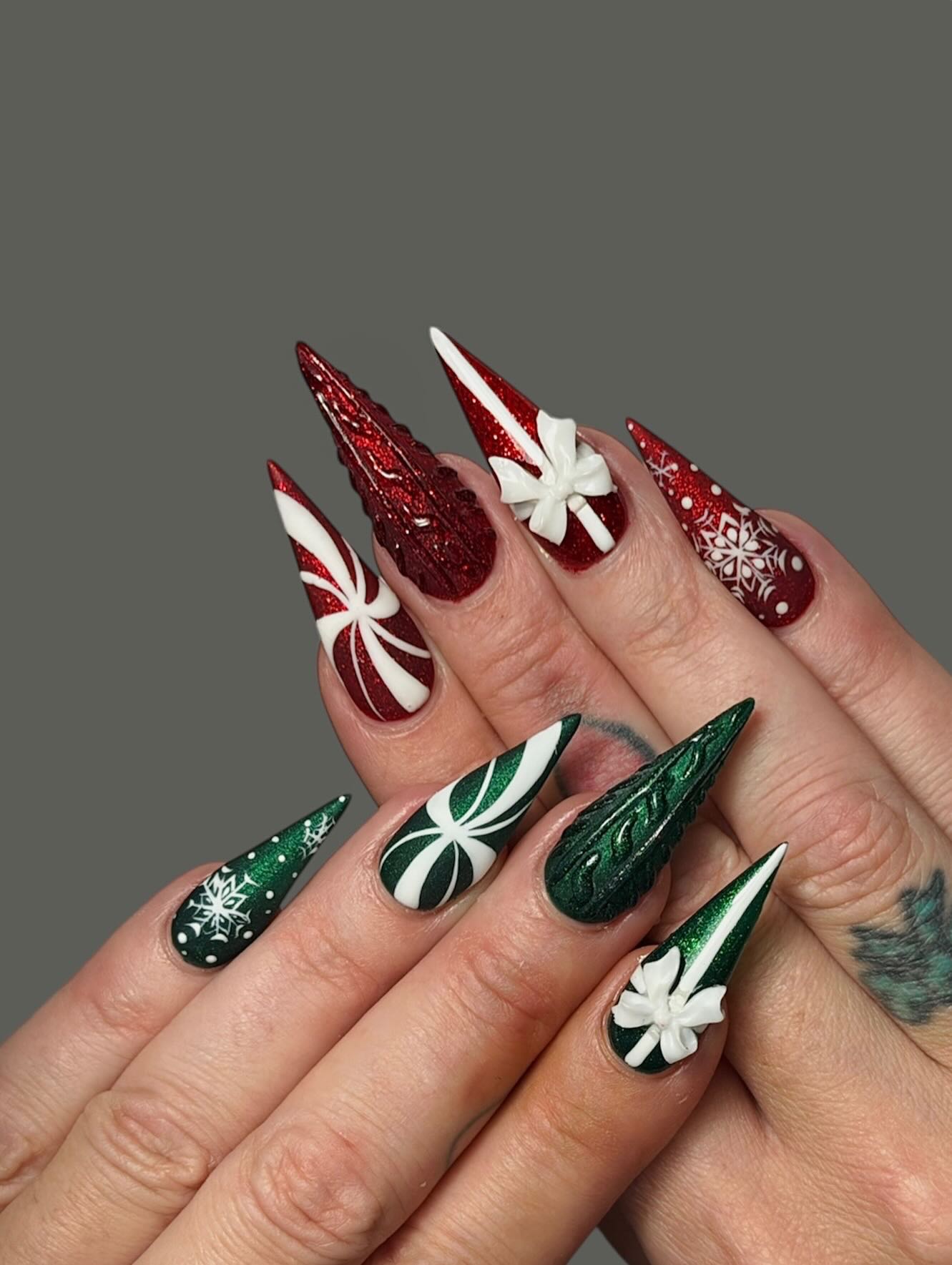 Classy Holiday Nail Art