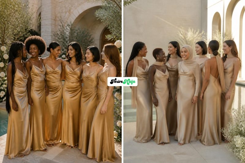 Elegant Gold Bridesmaid Dresses to Copy for Your Big Day