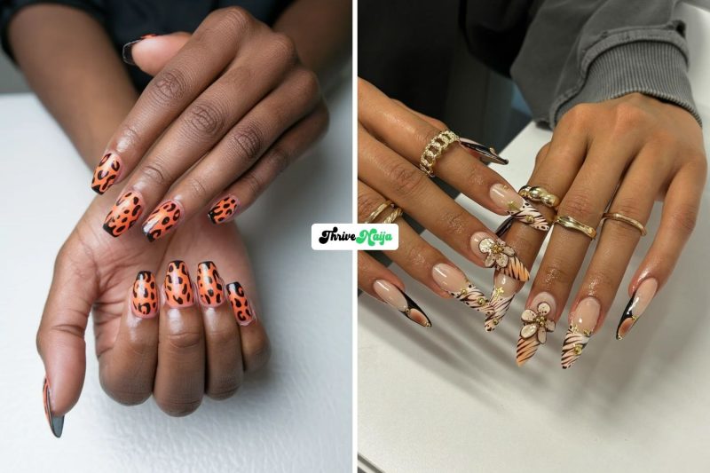 Fierce Fall Cheetah Nails