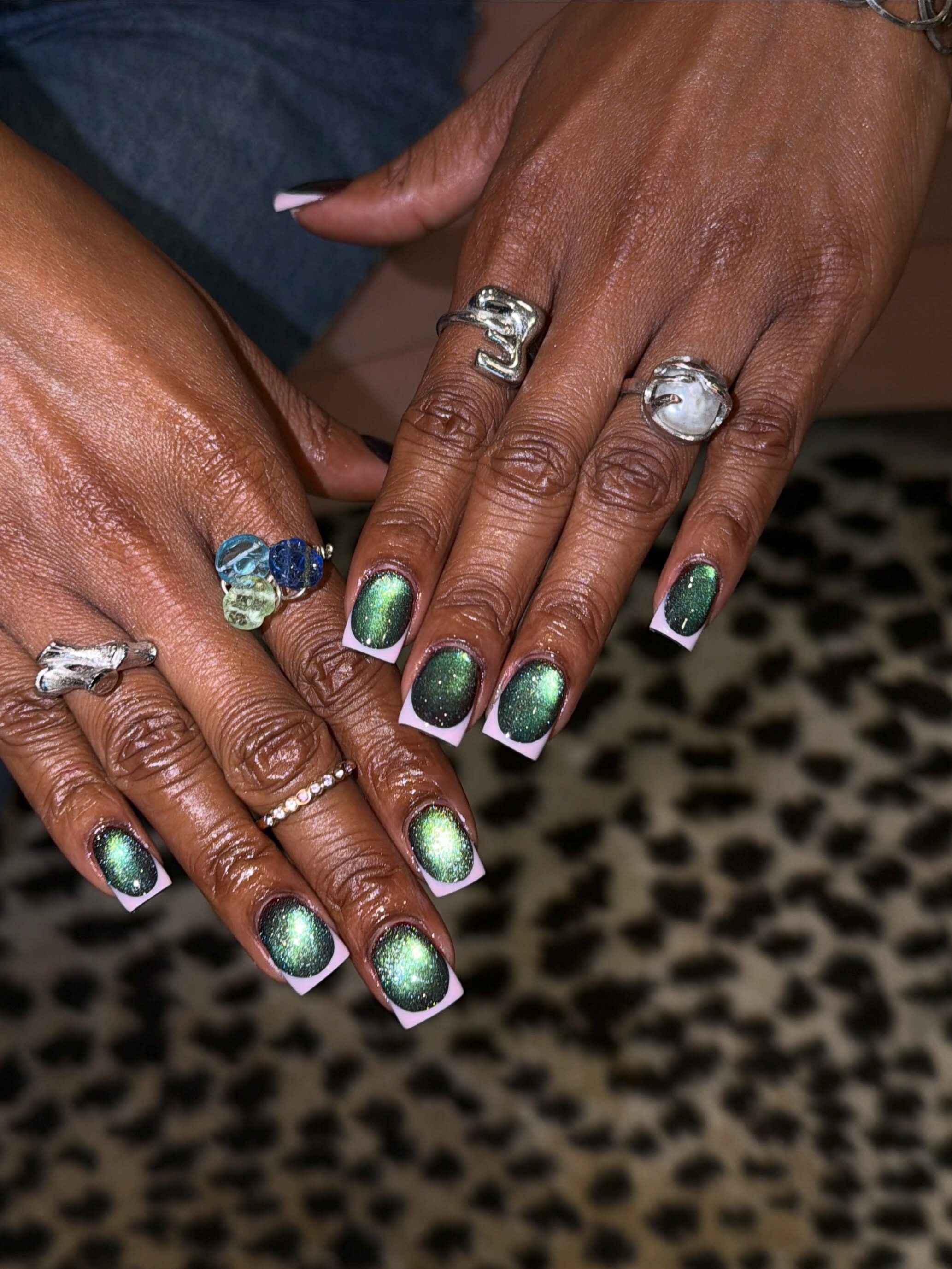 Frenchies Christmas Cat Eye Nails
