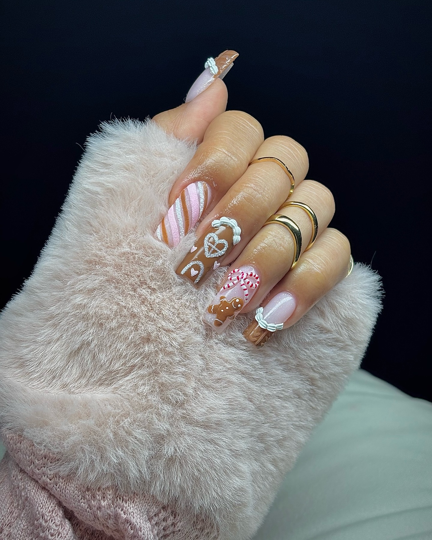 Gingerbread Almond Nails