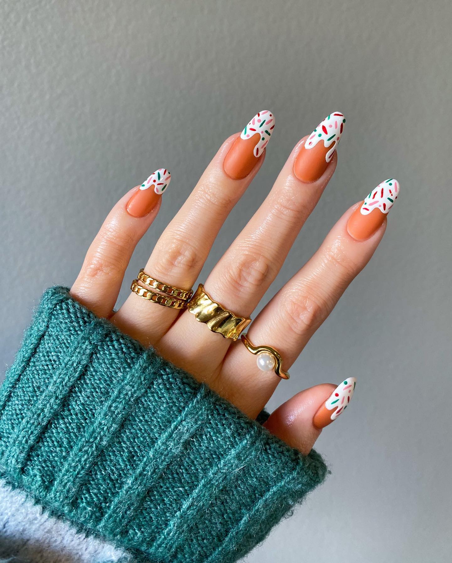 Gingerbread Nails with Sprinkles