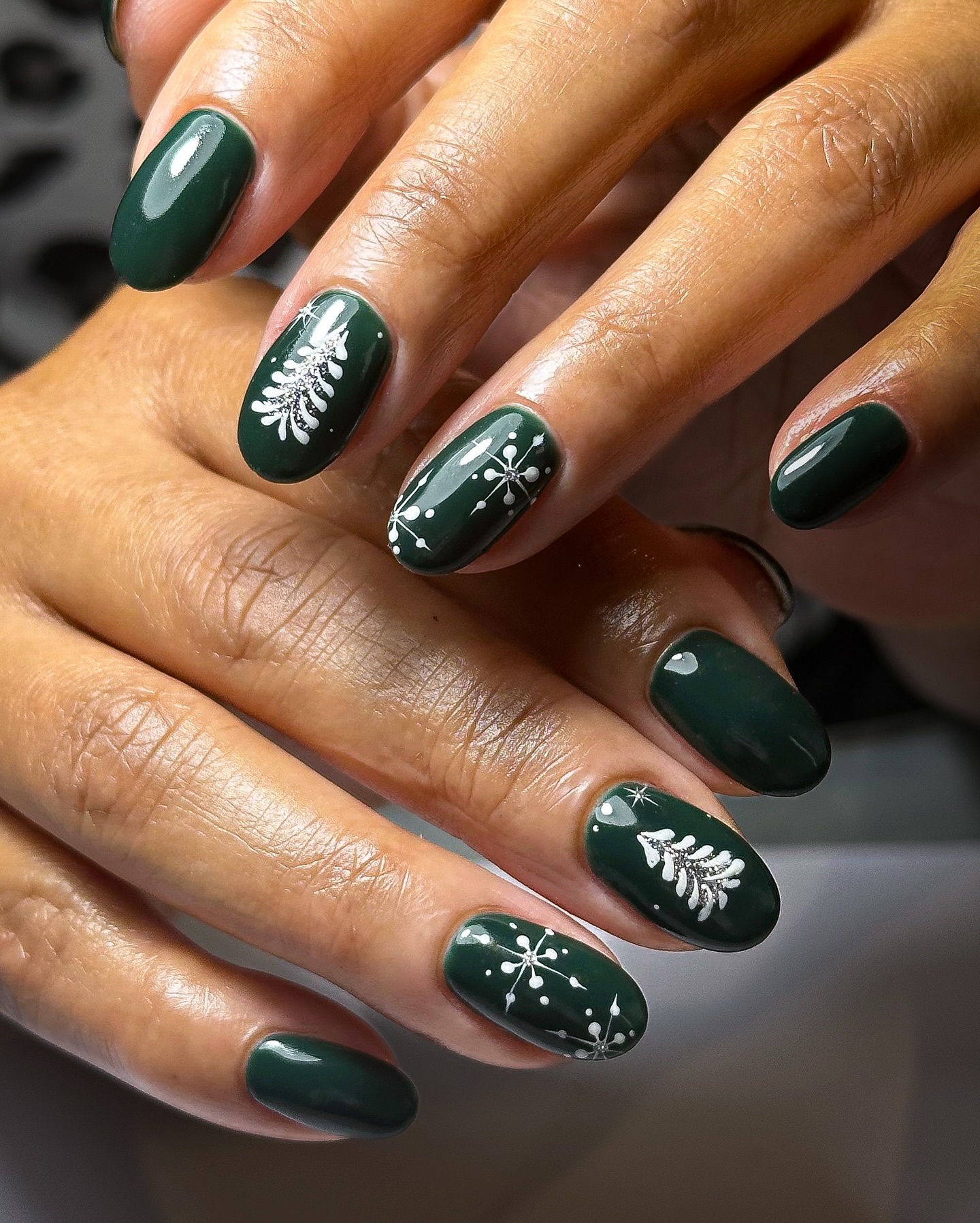Midnight Green with White Tree