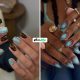 Teal Fall Nails