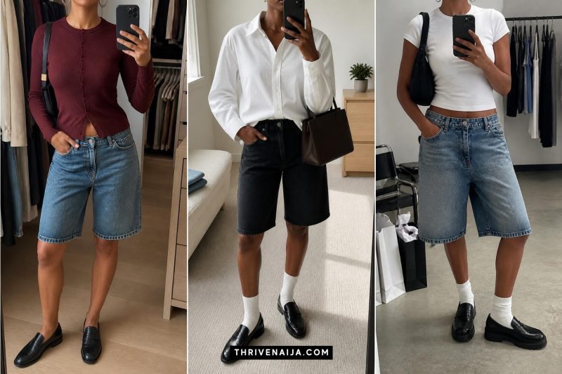 Trendy Jorts With Loafers Outfits for a Preppy-Cool Finish