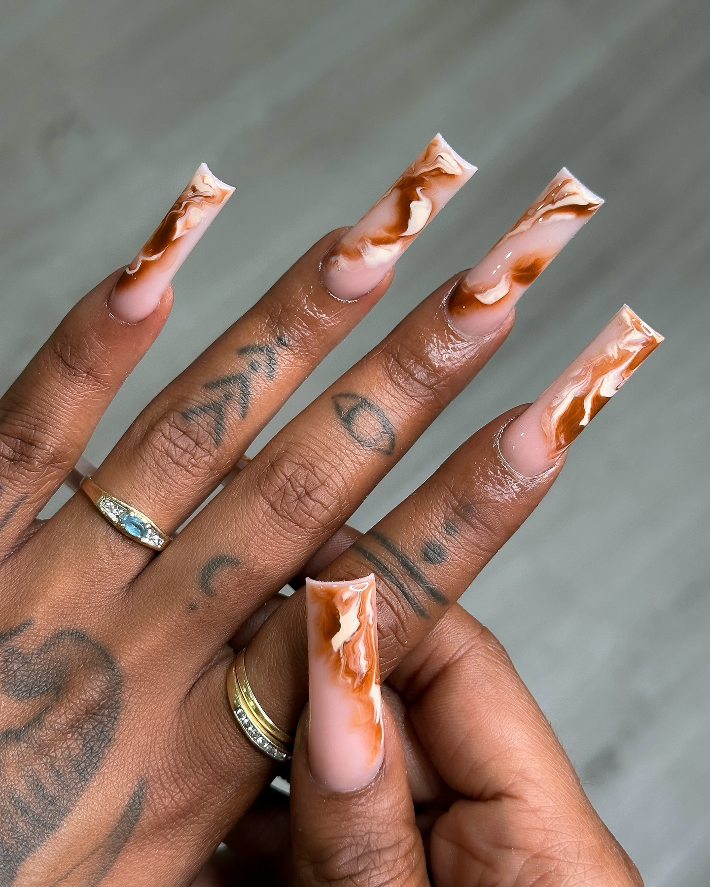 Caramel Mocha Latte Nails