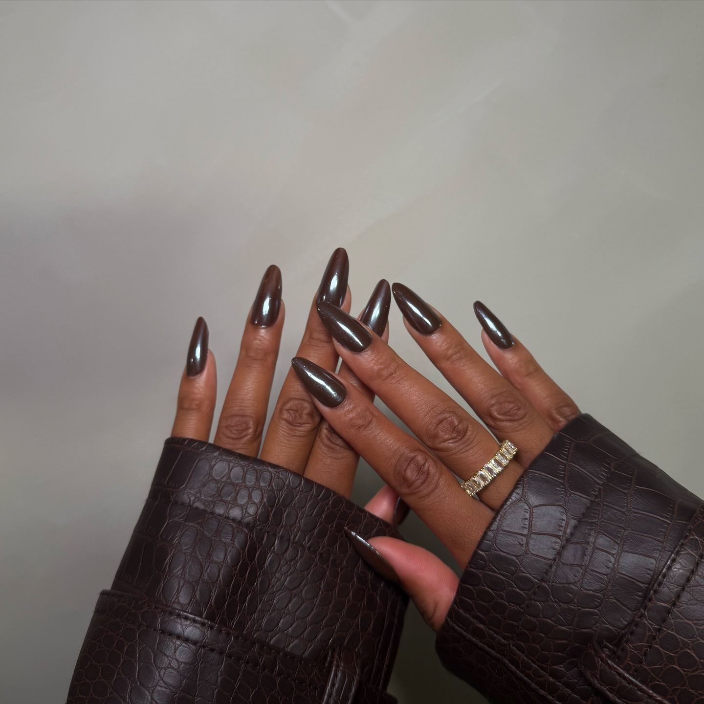 Chocolate Chrome Coffee Nails