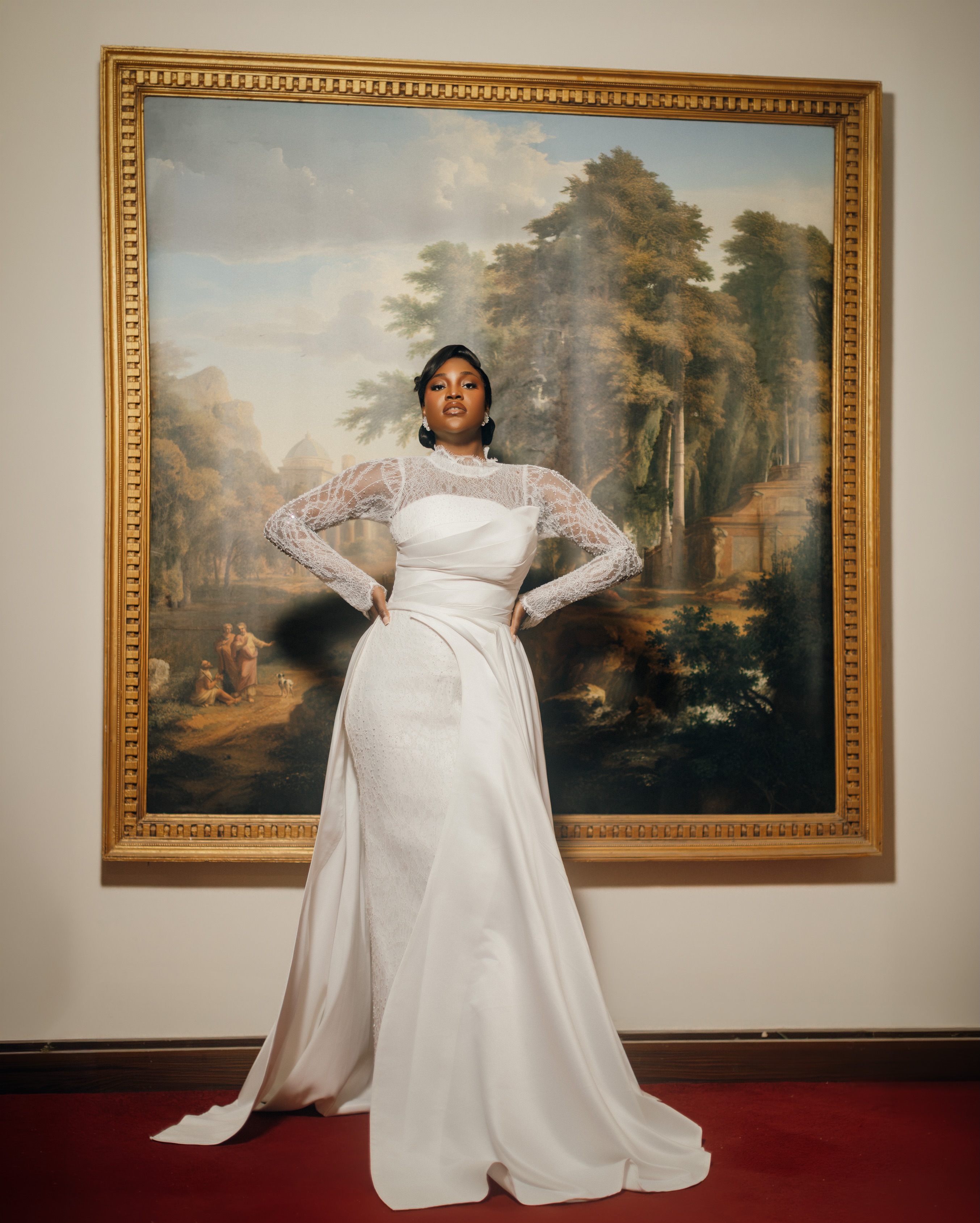 Classic Debutante Wedding Dress with Sheer Long Sleeves