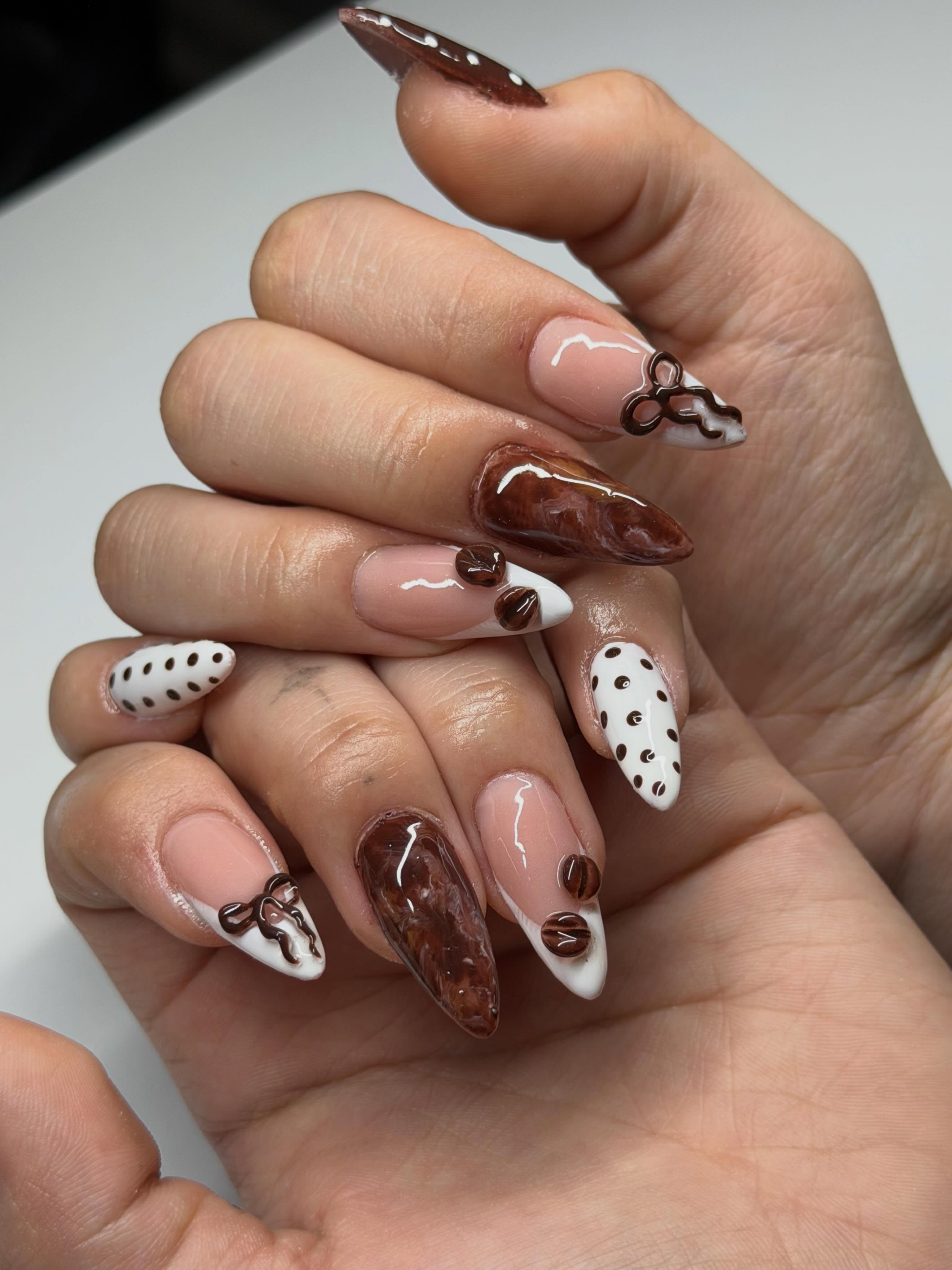Coffee Bean Latte Nails