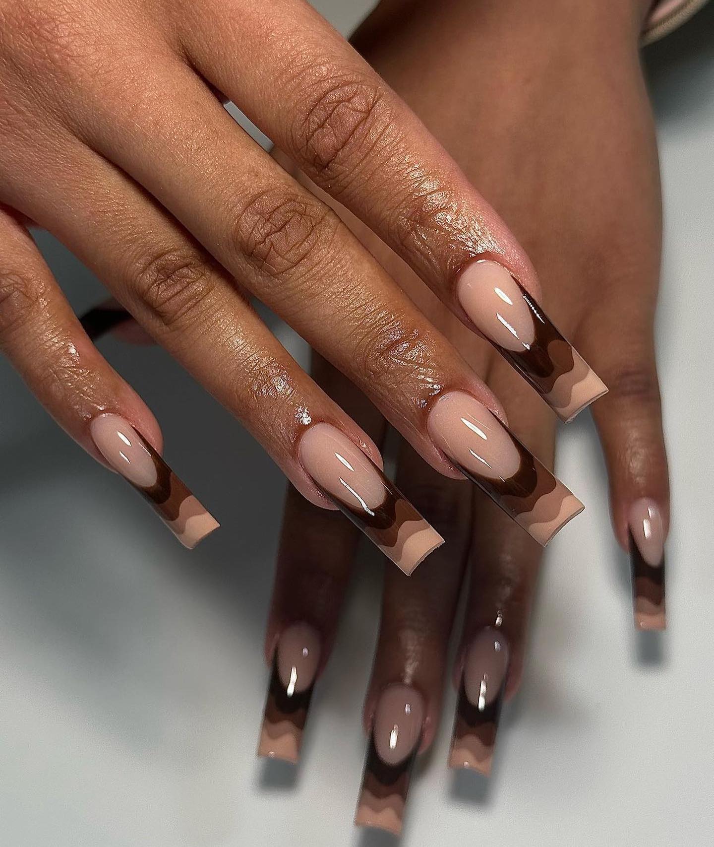 Color-Coordinated Latte Nails
