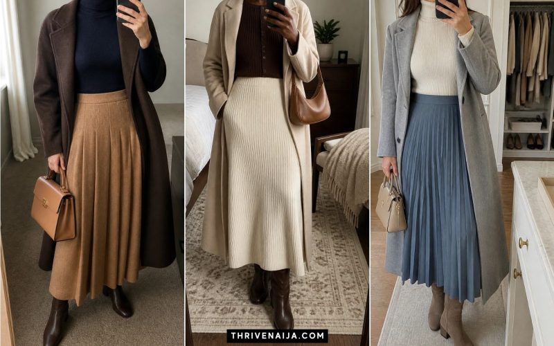 Elegant Long Skirt Outfits for Winter