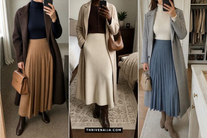 Elegant Long Skirt Outfits for Winter