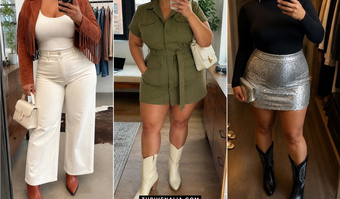 Fierce Plus Size Cowboy Boots Outfits to Rock