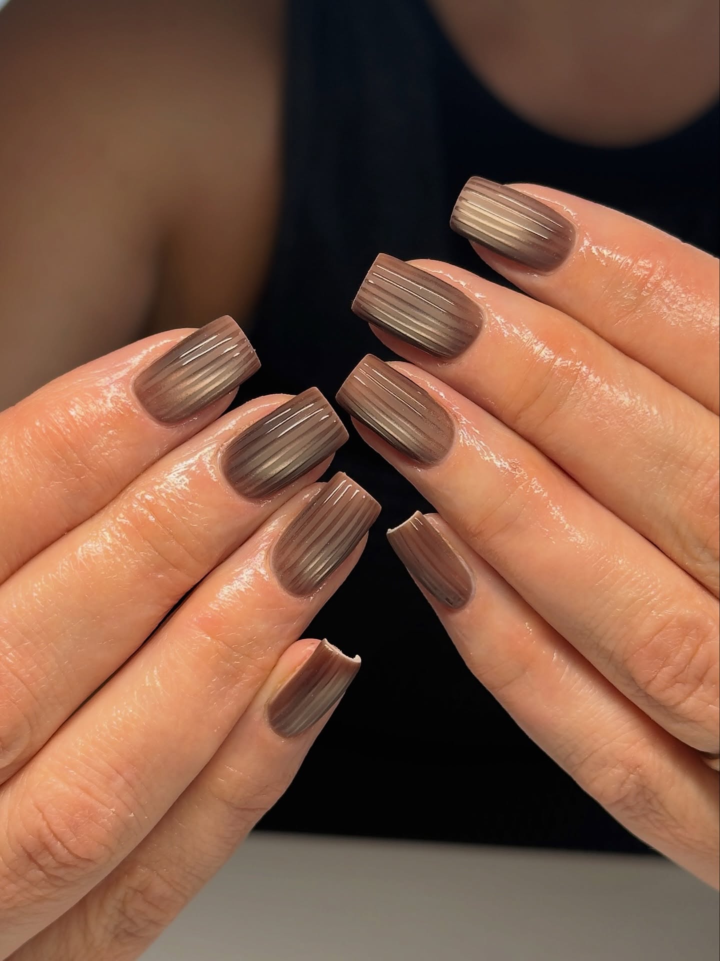 Iced Coffee Glass Nails