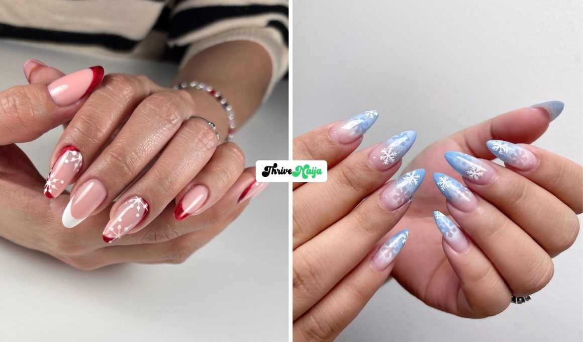 Snowflake Christmas Nail Ideas for an Icy Winter Look