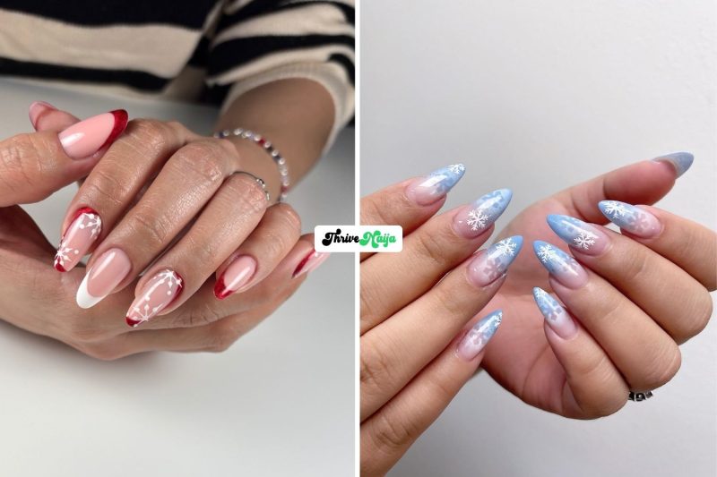 Snowflake Christmas Nail Ideas for an Icy Winter Look